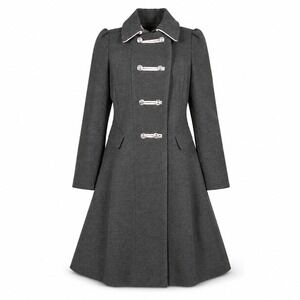 Rothschild Bandmaster Military Dress Coat Girls XL 16 Gray Pink Trim Formal